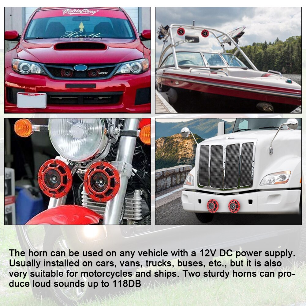 2 Stuks 12V 115DB Super Luid Compact Elektrische Blast Tone Luchthoorn Kit Met Beugel Voor Motorfiets en Auto