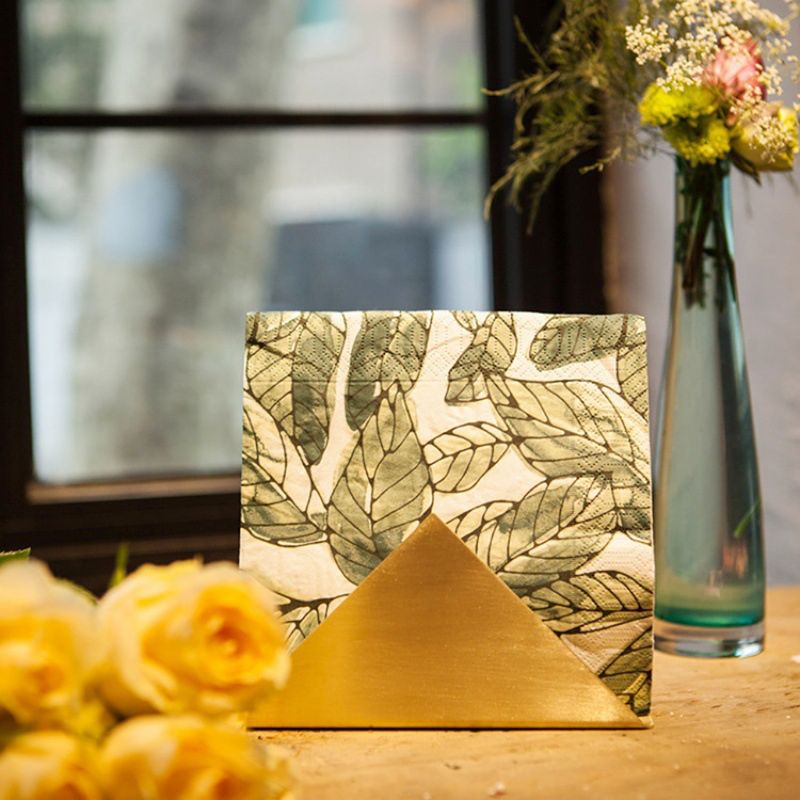 1 Pc Napkin Holder Stainless Steel Napkin Rack Box Dispenser Triangular Prism Paper Tissue Holder Home Party Table Decoration