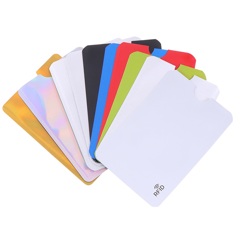 10PCS Credit Card Protector Secure Sleeve RFID Blocking ID Holder Foil Shield ID Card holder Badges Passport
