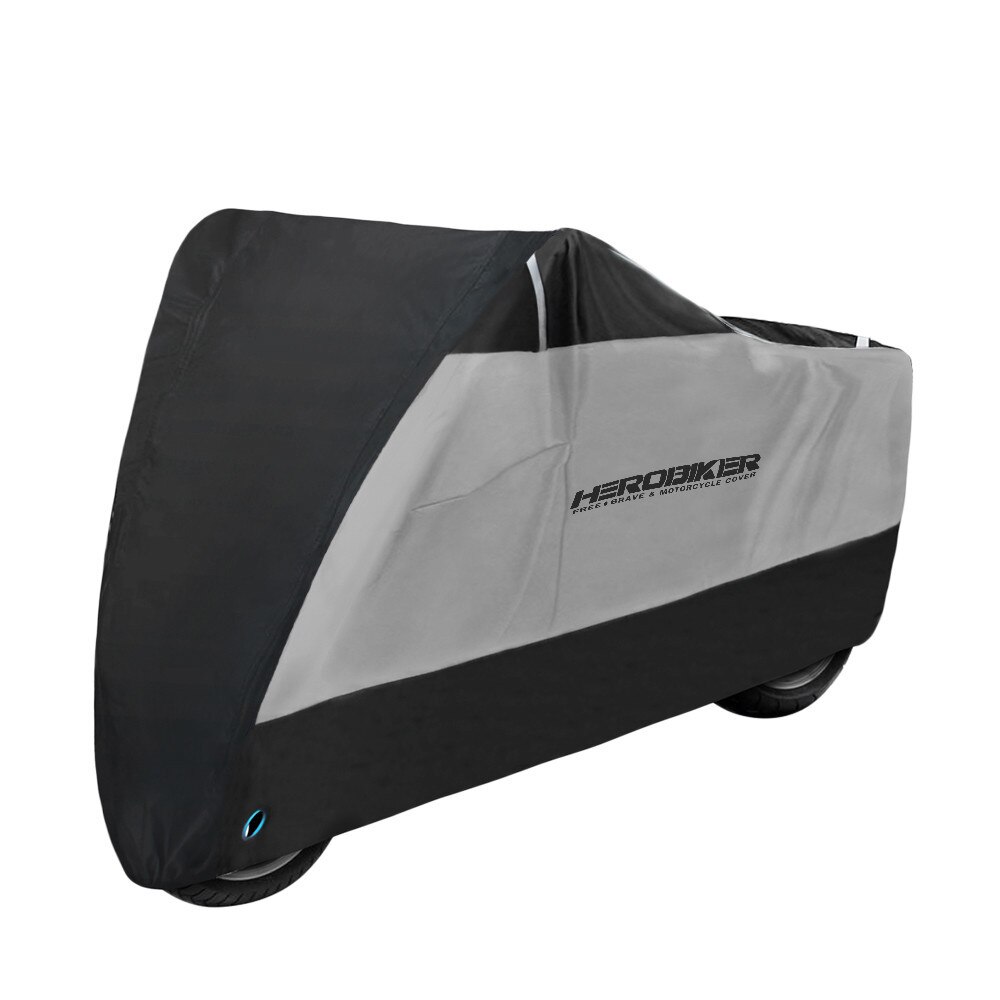 Cubierta de lona para motocicleta, cubierta de tela para moto Scooter, Protector impermeable a prueba de lluvia para bicicleta, caja para bicicleta, tienda: 4XL / Gris