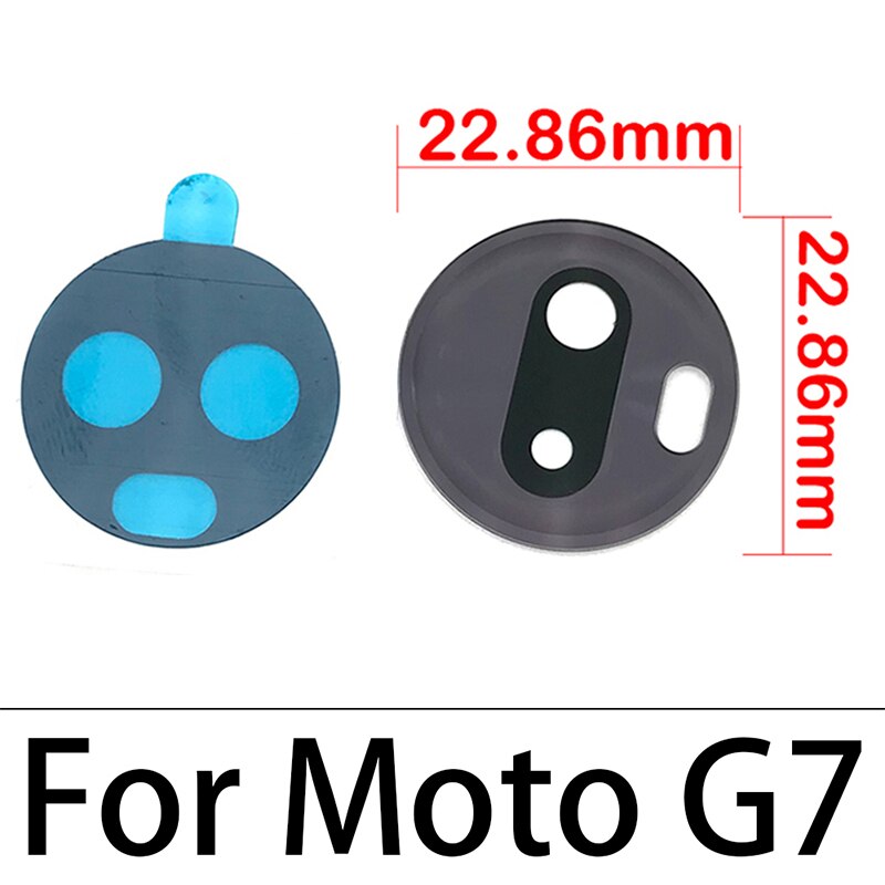 2 Pcs/Lot ,For Motorola Moto G9 Plus X4 G8 Play G6 G5 G5s G8 Plus Z2 Force Play G7 Power Back Rear Camera Glass Lens + Adhesive: G7 Black