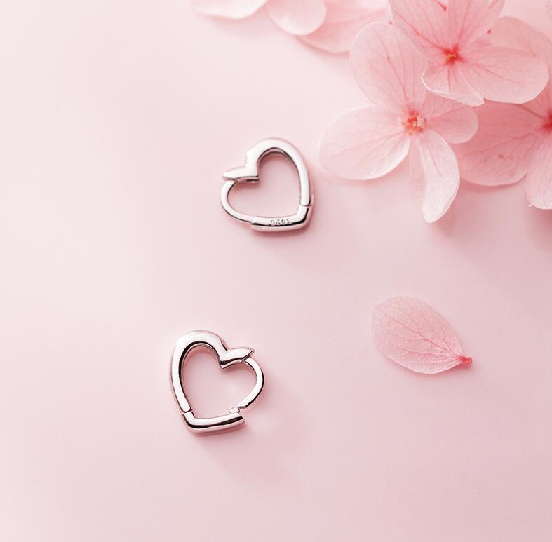 Piercing Heart Stud Earrings for Women Femme Wedding Party Femme pendientes Brincos eh495