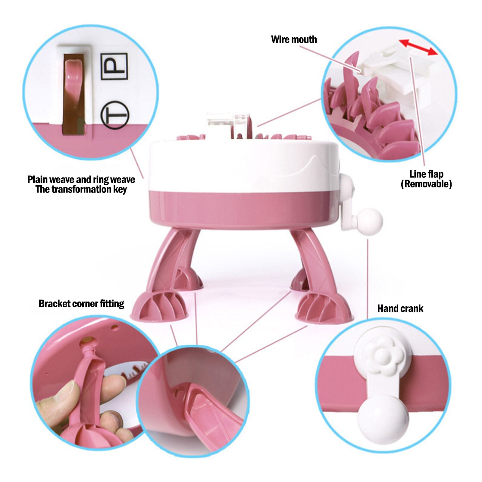 22 igły maszyny dziewiarskie materiał robić szycia akcesoria krosno zestaw robić szycia narzędzia okrągłe robić dzianiny tkactwo DIY nawlekacz