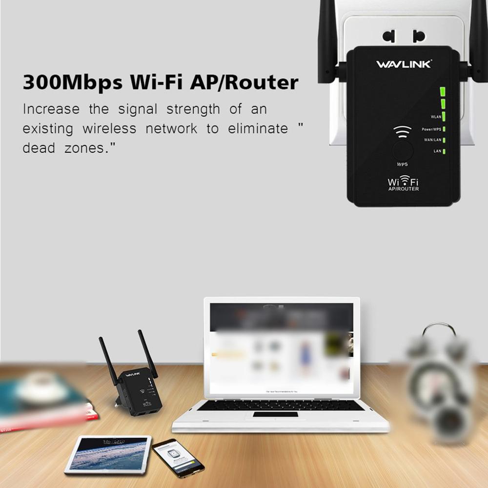 High Power Draadloze Wifi Repeater Router Access Point Ap N300 Wifi Range Extender Wps-knop Met 2 Externe Antennes