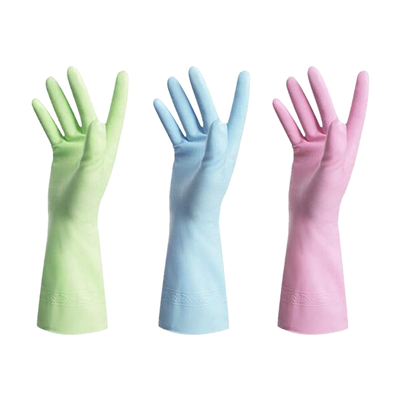 Rubber Handschoenen-Latex Keuken Schoonmaak Handschoenen Huishouden Waterdicht Afwassen Living Grote (3-Pack): Default Title