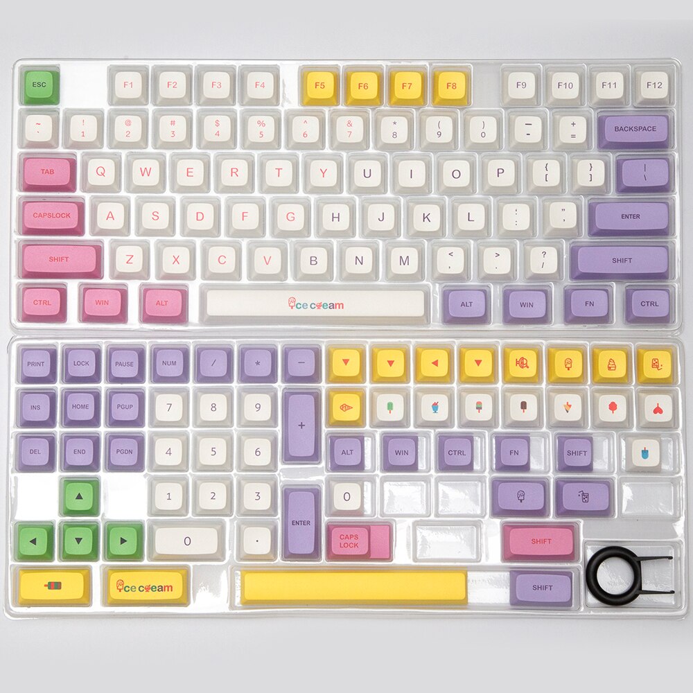 135 Keys XDA Ice Cream PBT Dye Sub Keycaps For Cherry Mx Switch Gateron Kailh Mechanical Keyboard XDA R2 Keys 61 68 89 Layout