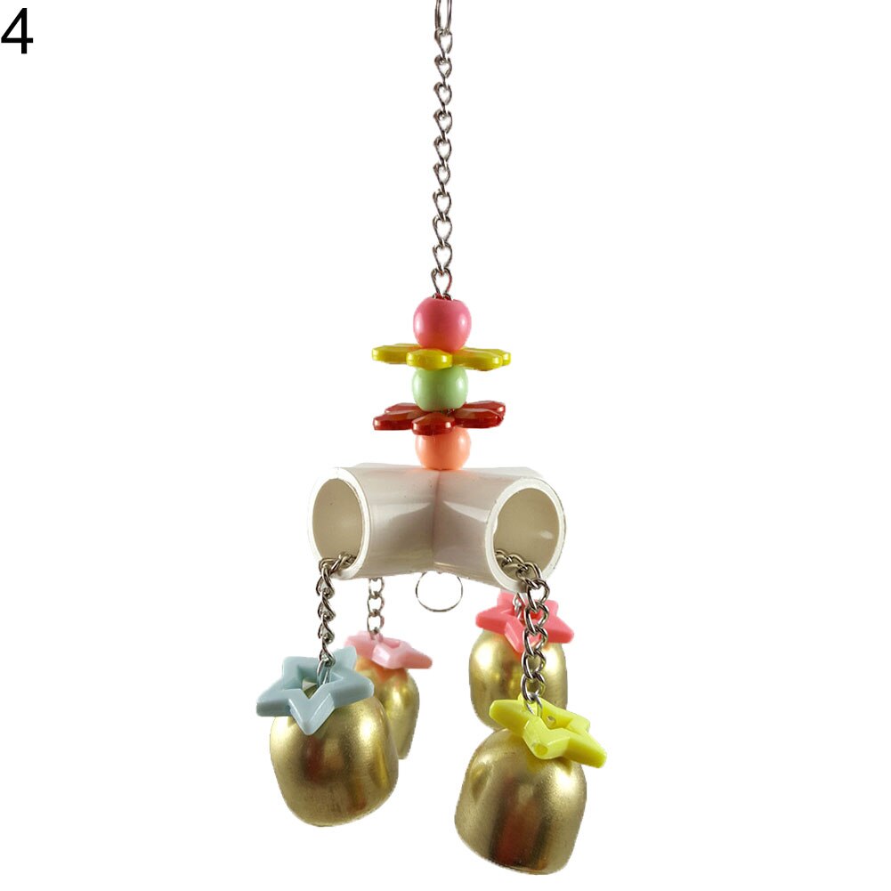 Birds Parrot Toys Chew Bite Hanging Cage Balls Toys Rattan Ball Wood Ladder Bells Parrot Bite Climbing Toy Pet Bird Cage Decor: 4