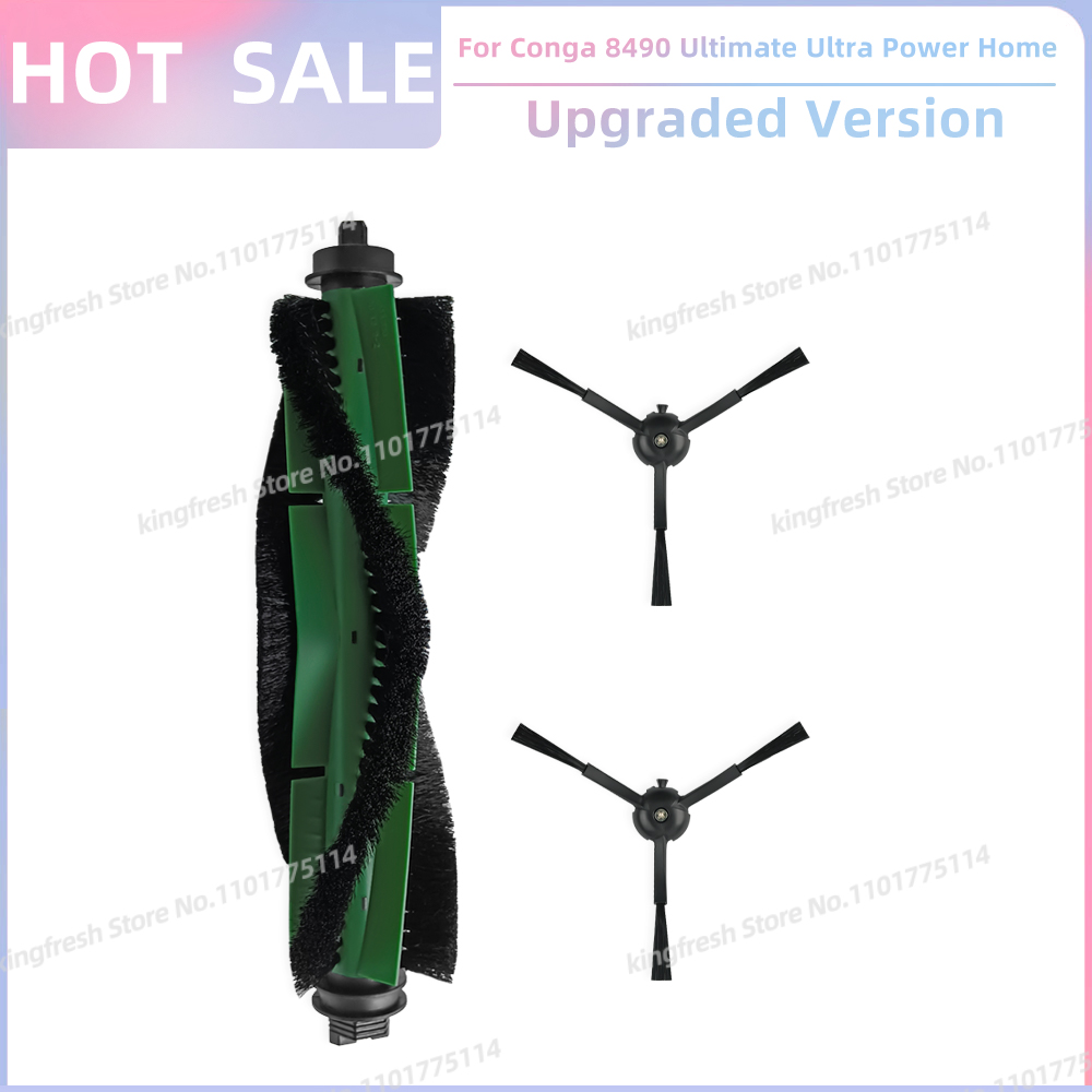 Compatible con (Cecotec Conga 8490 Ultimate Ultra Power Home) Piezas de Aspiradora, que incluyen Rodillo Principal, Cepillo Lateral, Filtro HEPA, Paño de Limpieza, Bolsa de Polvo y Accesorios