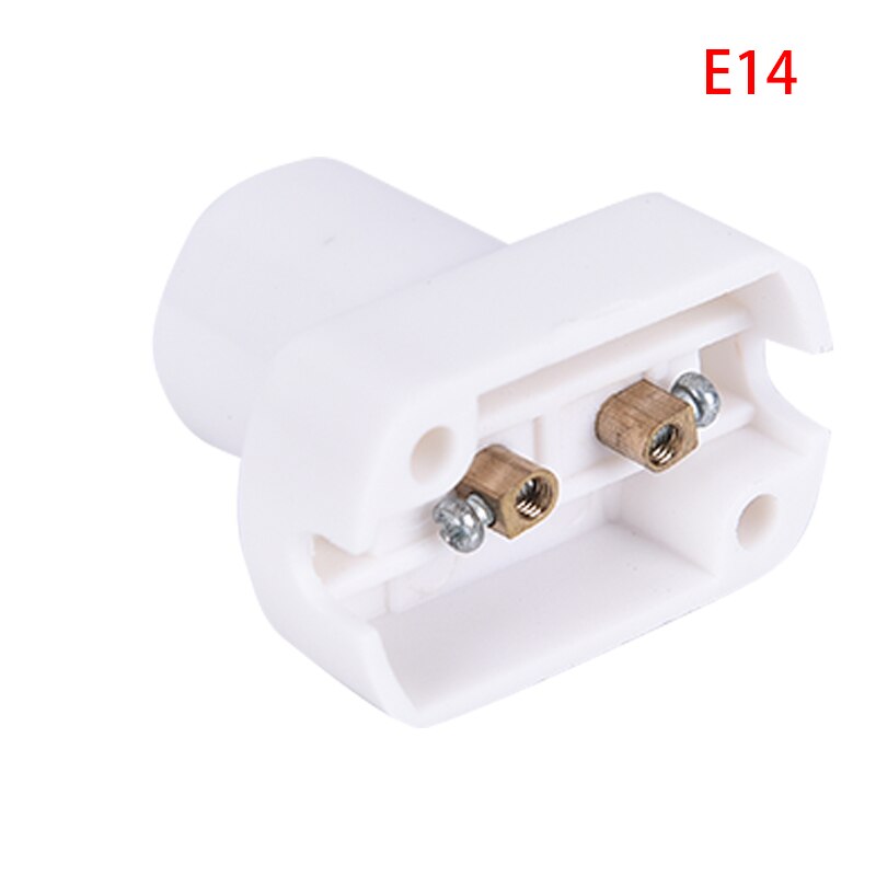 Portalámparas para bombillas LED E17 E14, soporte cuadrado blanco, Base de luz a prueba de envejecimiento, 1 ud.: E14