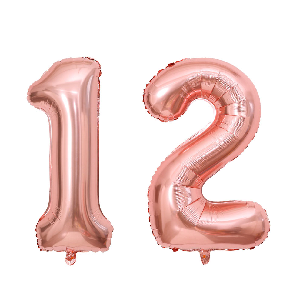 40 pulgadas 10 11 12 13 14 15 16 17 18 19 Globo Oro rosa Plata 10.o 11.o 12 13 14o 15o Decoración de de cumpleaños Globos
