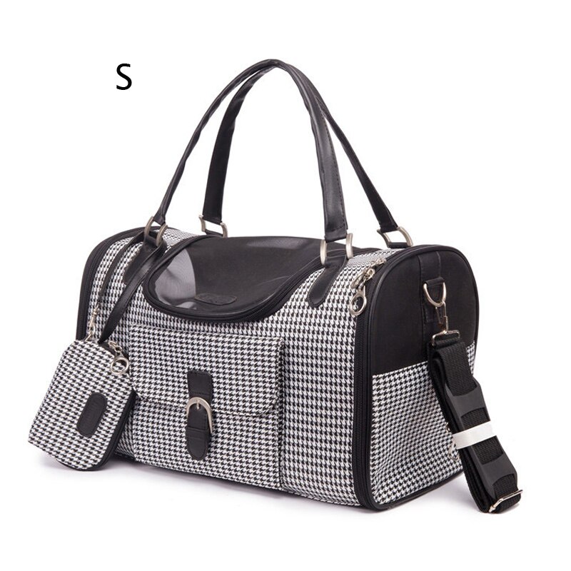 Tragbare Außen Haustier Katze Hund Träger Tasche Mit Geldbörse Leder Reise Kleine Hund Chihuahua Teddy Trage Tasche Handtasche: grau S
