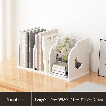 Plast bogreol bordplade bogholder hylde opbevaring organizer fil papir magasin rack organizer bogreol kontor boligartikler: E