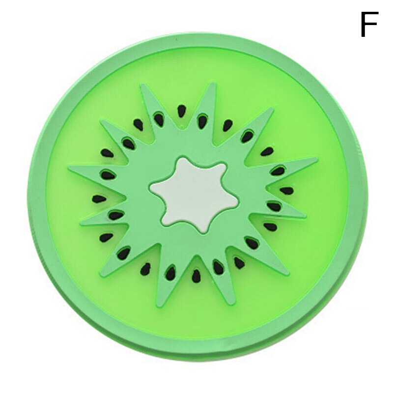 Cute Coaster Fruit Shape Silicone Cup Pad Slip Insulation Pad Mat Cup Drink Holder Placemat Mug Stand Home Kitchen Accessories: F