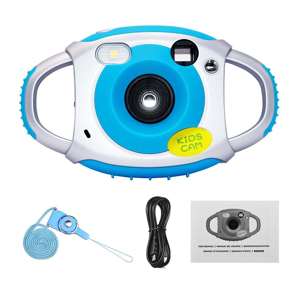 Cámara Digital para niños 8MP1080P Video pantalla IPS de 2,0 pulgadas con cordón Cable USB Festival de de cumpleaños para niños y niñas: Blue