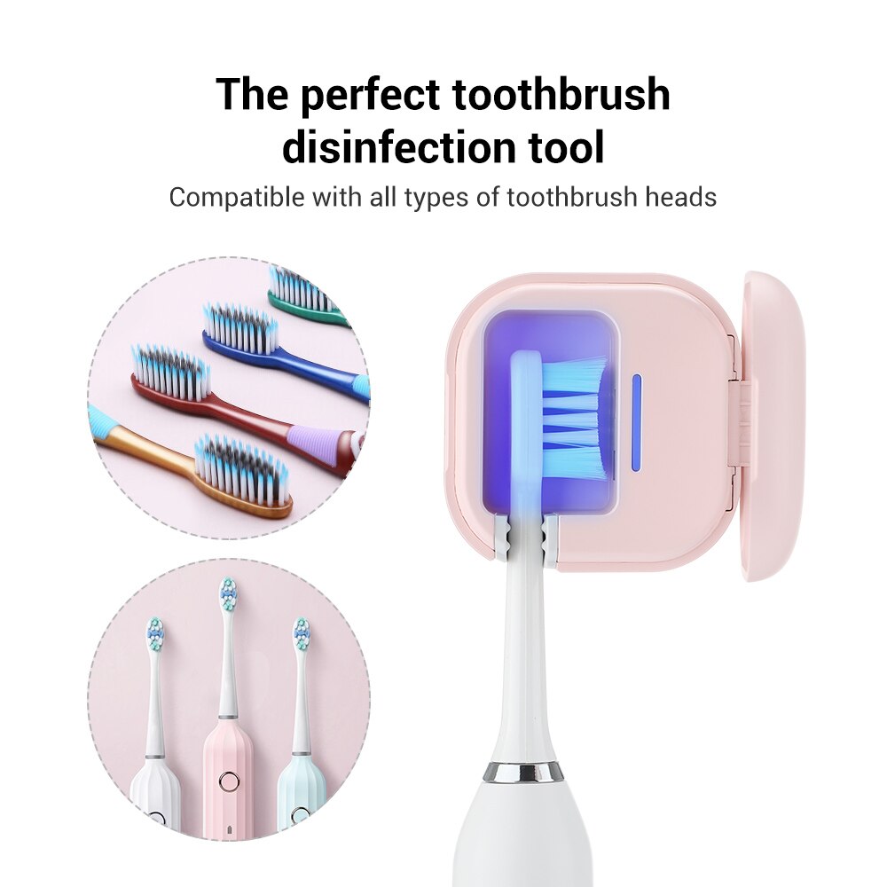 Esterilizador de cepillo de dientes recargable, estante Dental recargable para baño, desinfectante UV antiséptico, caja de cepillo de dientes ultravioleta