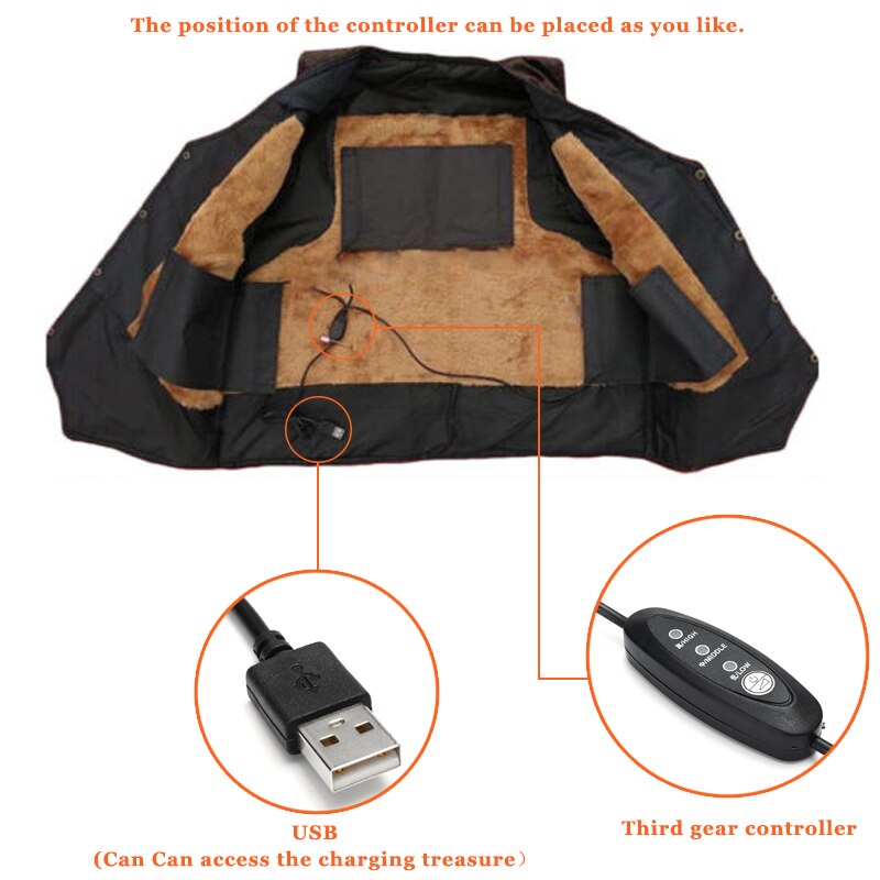 Almohadilla de calefacción eléctrica Usb de 5v 12v con 3 velocidades, temperatura ajustable, calentamiento rápido, almohadilla de calentador de fibra de carbono para chaleco y chaqueta de tela