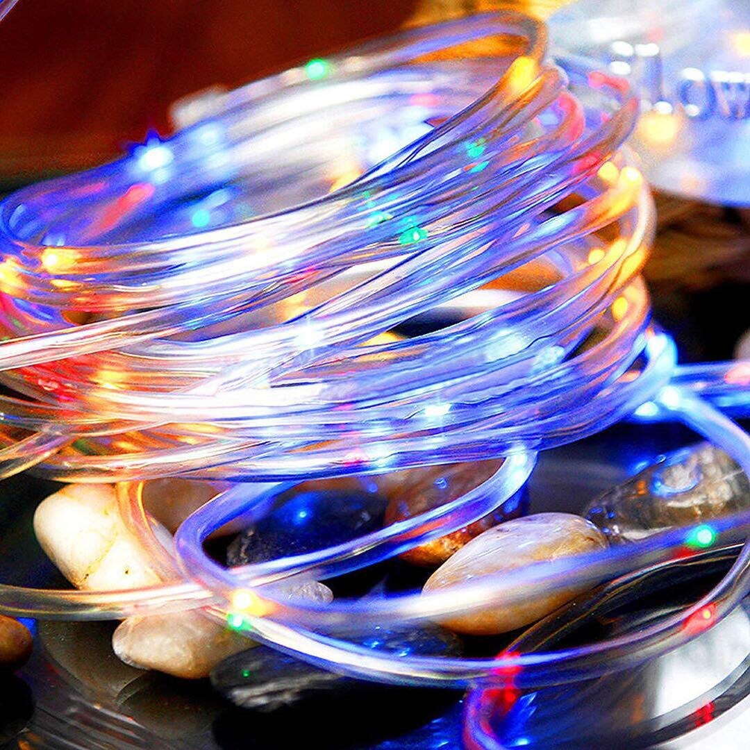 Solar Copper Wire Tube Light 8 Mode Outdoor Waterproof String Lights Christmas Garden Lights LED Lantern