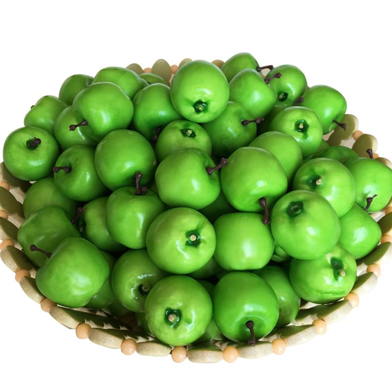 25 st verklighetstrogen konstgjord äpple mini härlig dekor frukt konstgjord frukt foto rekvisita fotografi rekvisita heminredning tillbehör: Grön