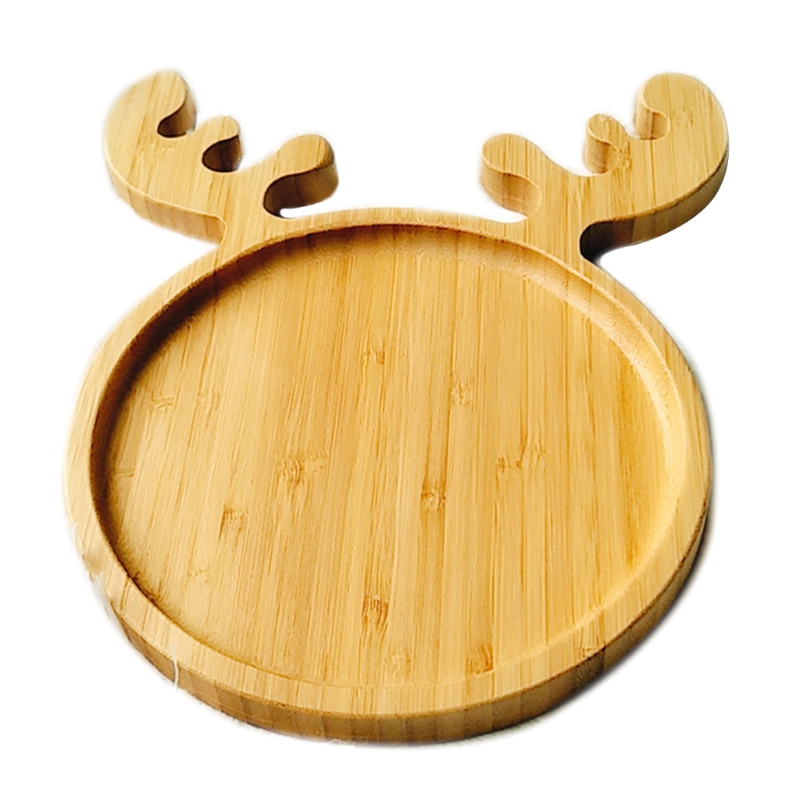 Platos irregulares con forma de cabeza de ciervo de madera, platos de fruta, platos de té, vajilla