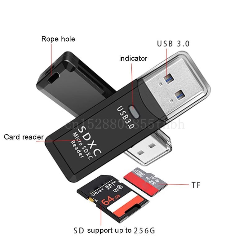 2in1 Usb 3.0 High Speed Adapter Micro Sd Tf Sd Geheugenkaart Lezer Voor Pc Laptop