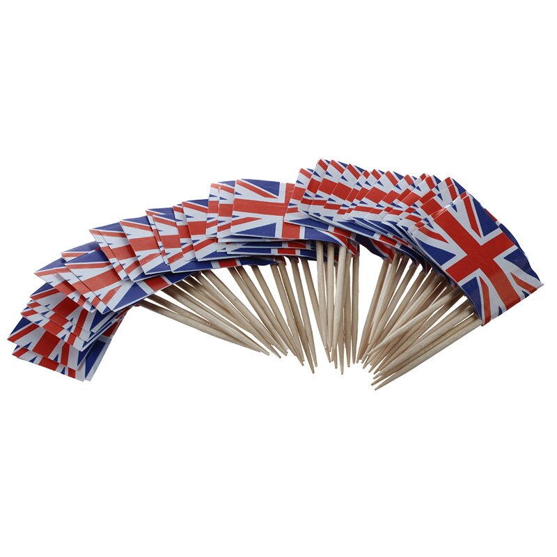 Union Jack Vlag Cocktail Sticks 50 PackIdeaal Voor Partijen Bbq 'S