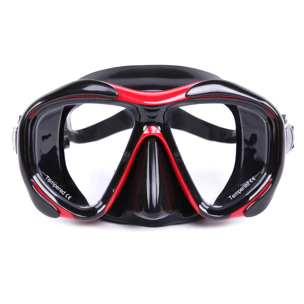 MK2600 Anti-fog Diving Snorkeling Mask Two-window Swim Mask Goggles Swimming Mask Tempered Glass Lens Flexible Silicone Frame