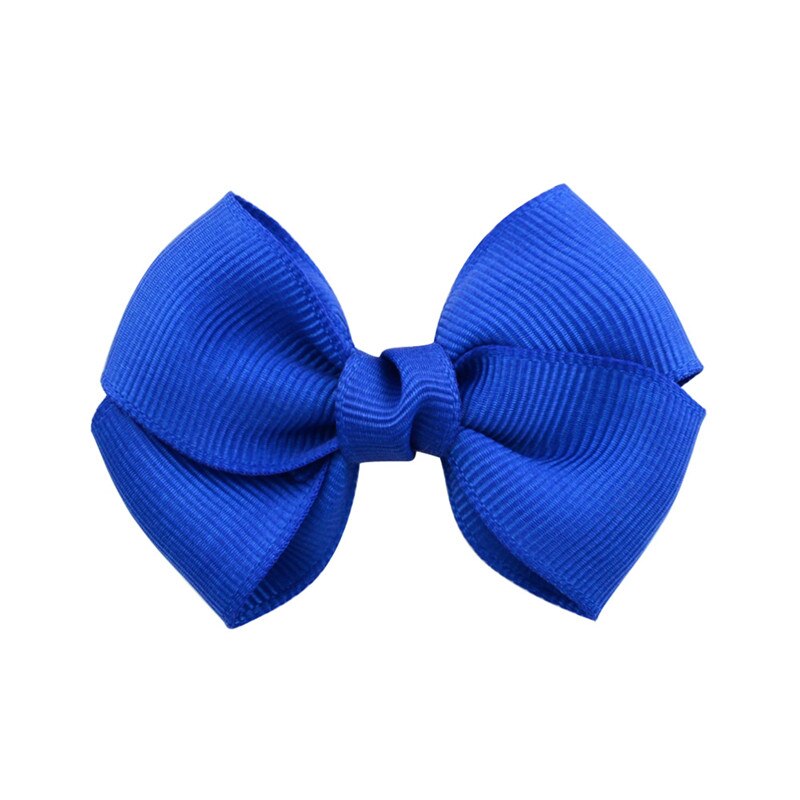Solide Lint Strik Haarspeld voor Meisjes Kinderen Bowknots Haar Clips Vrouwen Haarspelden Haar Accessoires Baby Haarspelden Decoraties: 06 Blue