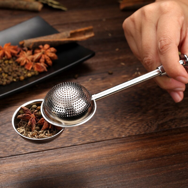 Let rustfrit stål te si tekande kugle mesh te infuser filter genanvendeligt metal tepose krydderi te køkken tilbehør