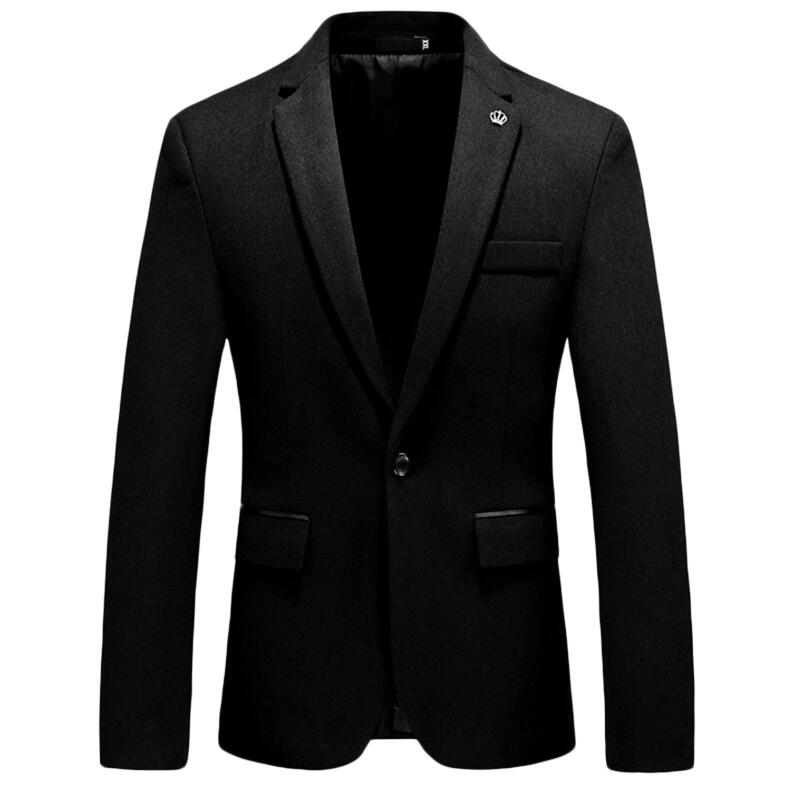 YUNCLOS Neue Slim Fit herren Anzug Blazer Feste Farbe Grau Rot Anzug Jacke Casual Männlichen Blazer Prom blazer: Schwarz / XL