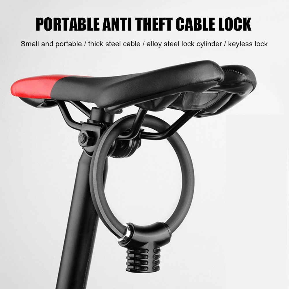 Bicycle Ring Locks Reflective Anti-theft Bike Cable Lock Security Mountain Road Biking Portable Dustproof Cycling Parts