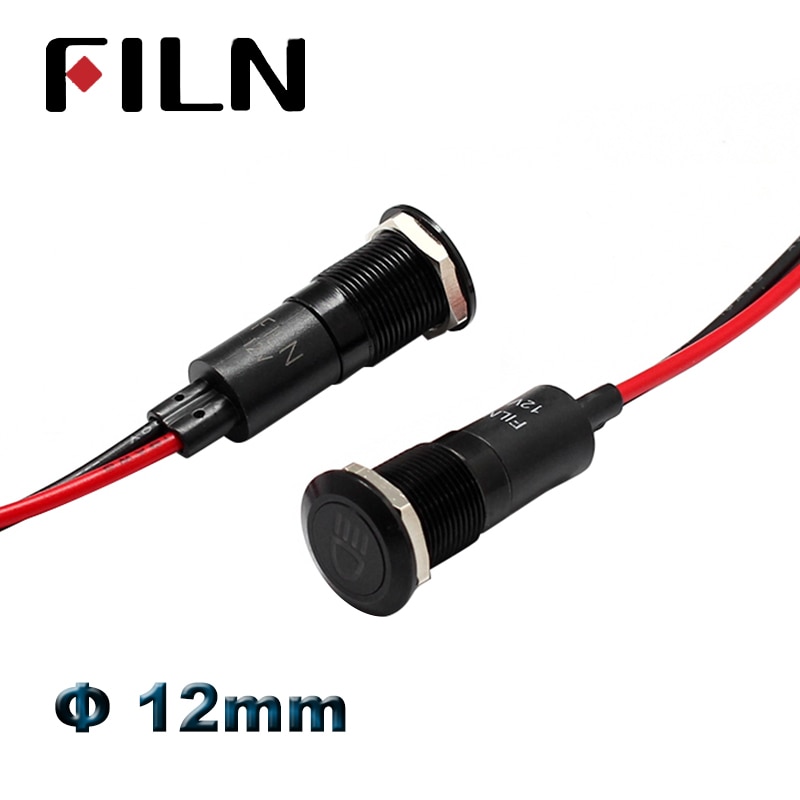 12mm dashboard warning symbol led indicator light pilot lamp 12v 24v led red green blue panel mounted pilot lamp