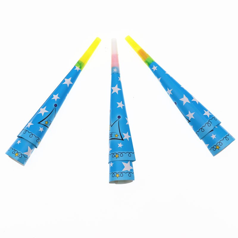 Bleu Prince couronne thème fête d'anniversaire assiettes tasses pailles mariage bébé douche décorations drapeau fournitures vaisselle jetable ensemble: Horn 6pcs