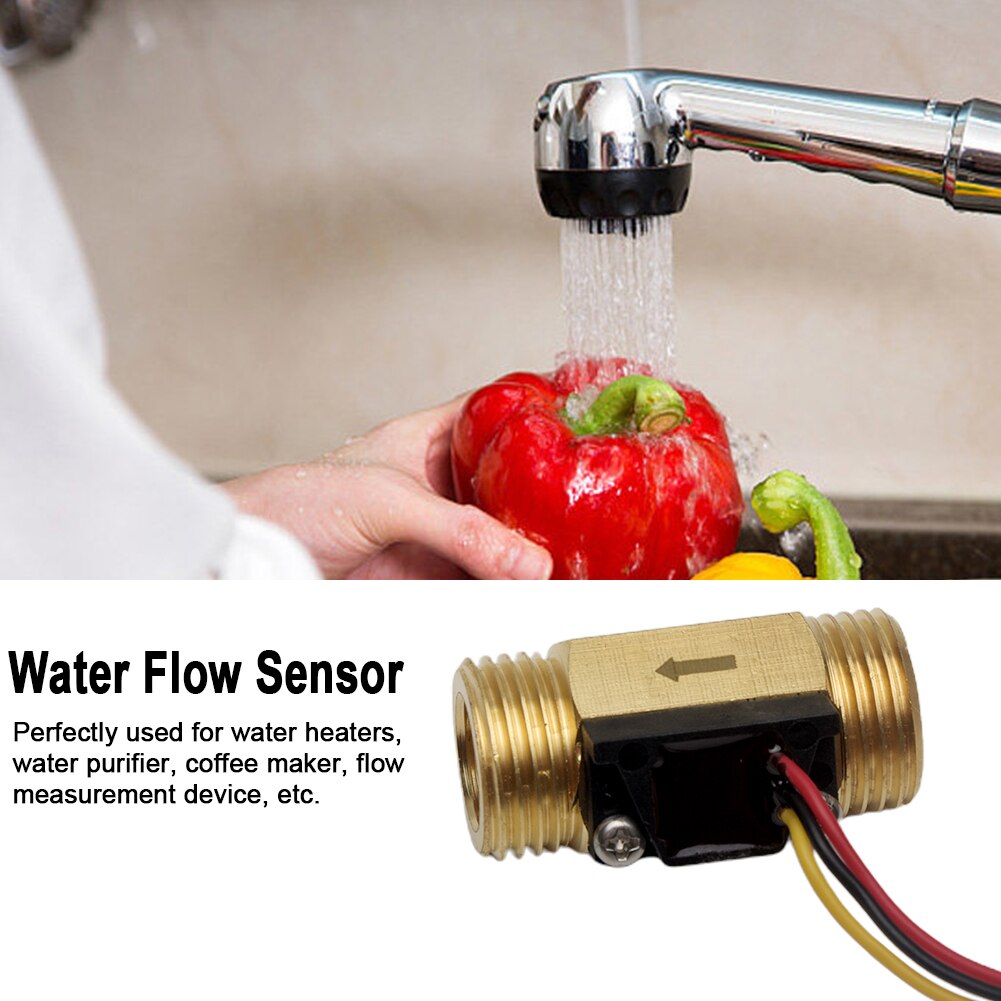 Flowmeter Hall Effect Safe Control Measurement Water Flow Sensor Copper Install Drinking Fountain