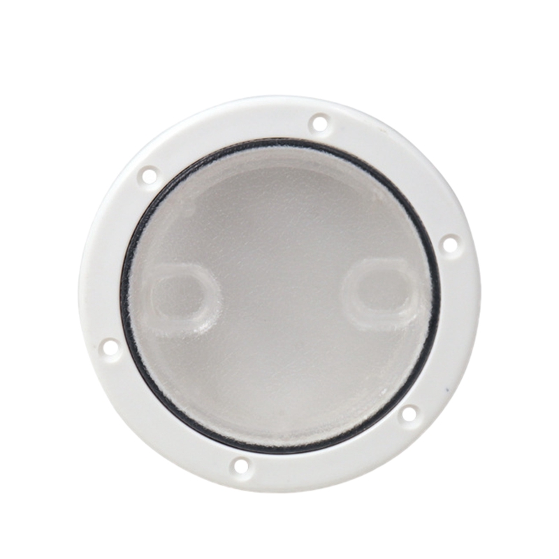 Plastic 6 Inch White Round Transparent Inspection Hatch Deck Cover Corrosion Resistant for Marine Boat Yacht RV Truck