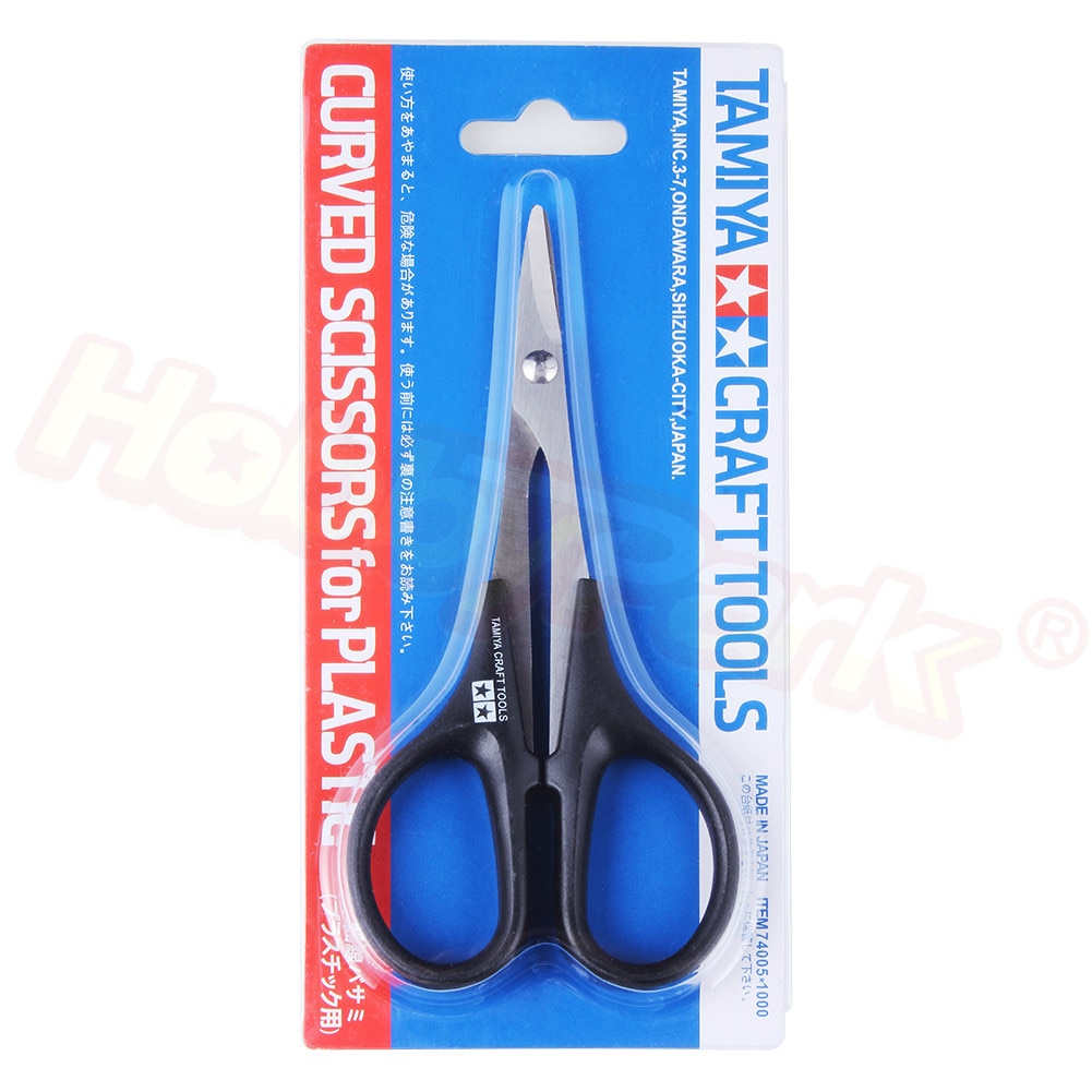 Tamiya RC Car Scissors Curved Tip Hard Stainless Steel RC Vehicle Boat Helicopter Plastic Bodyshell Canopies Tool 74005