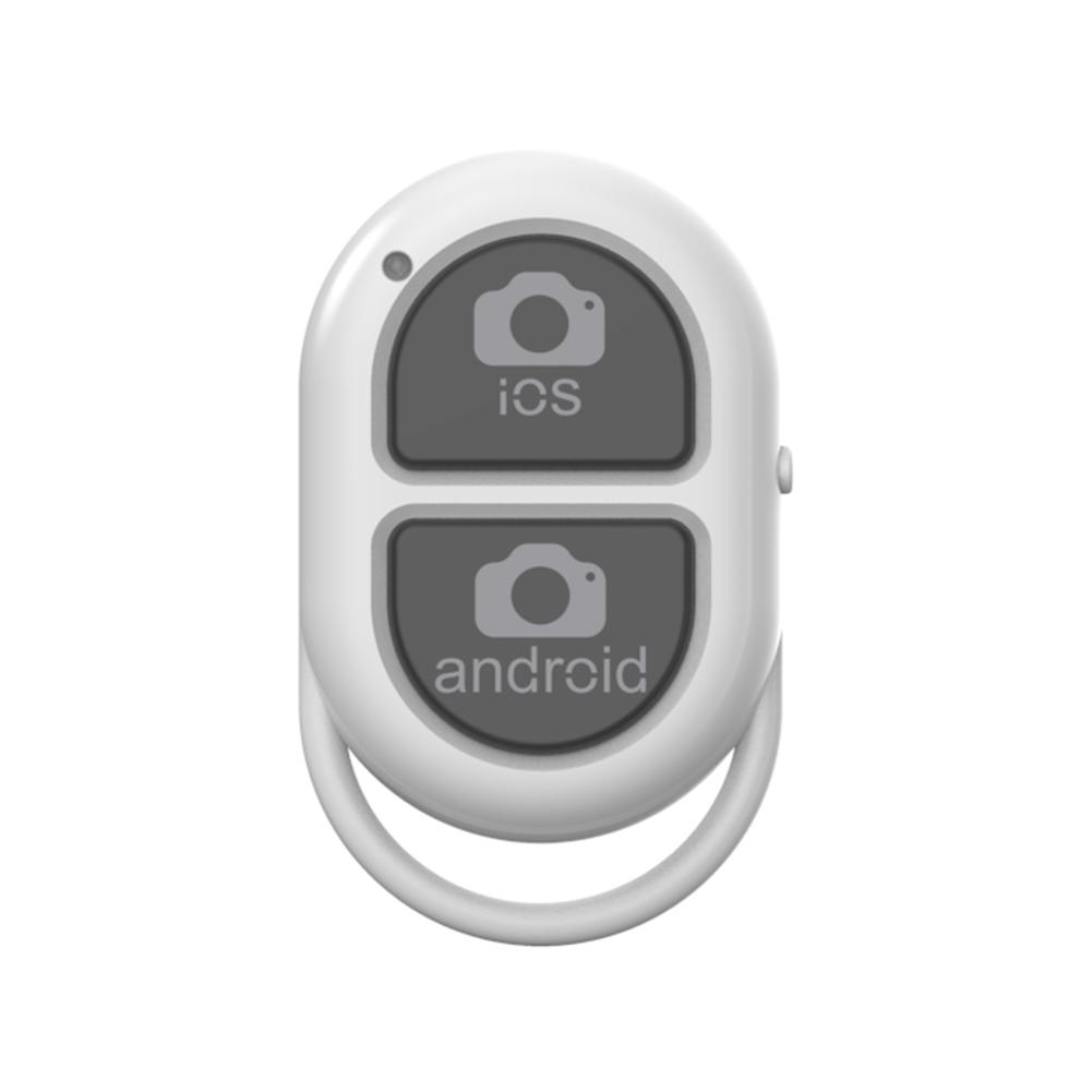 Bluetooth Selfie botón disparador inteligente Selfie para teléfono accesorio Cámara controlador adaptador foto Control remoto botón: White