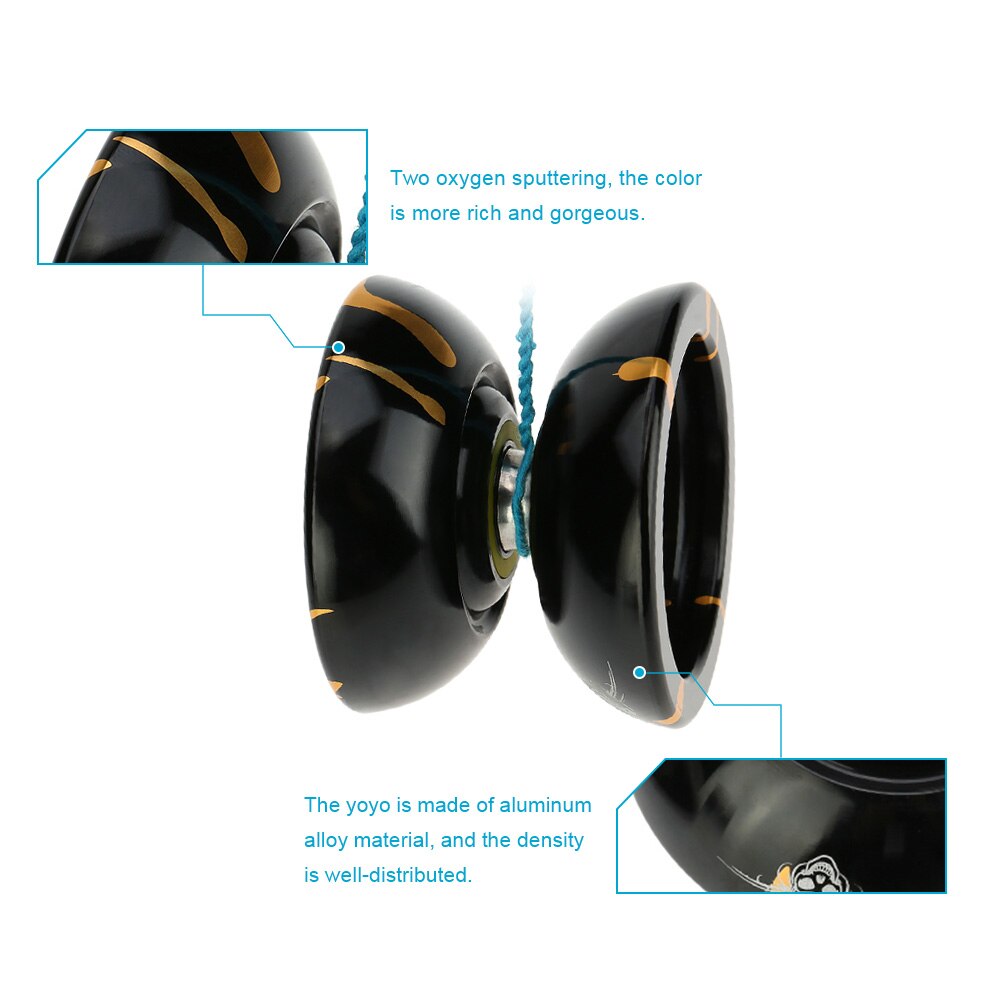 Magic Yoyo N11 Aluminum Alloy Metal Yoyo 8 Ball KK Bearing with Spinning String for Kids