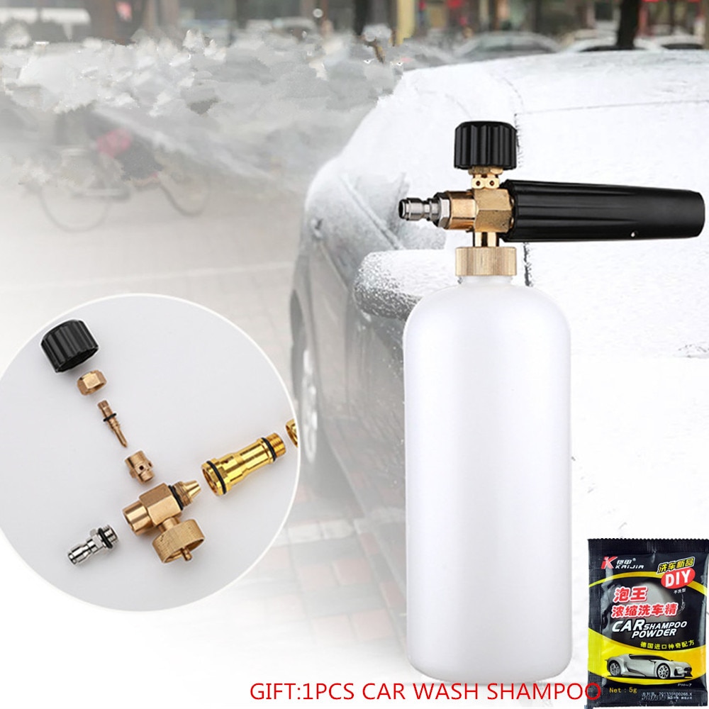 mling 900ml Car Wash Snow Foam Lance Thread Adaptors Soap Foamer Gun Washer With Adjustable Nozzle Sprayer Car Accessories