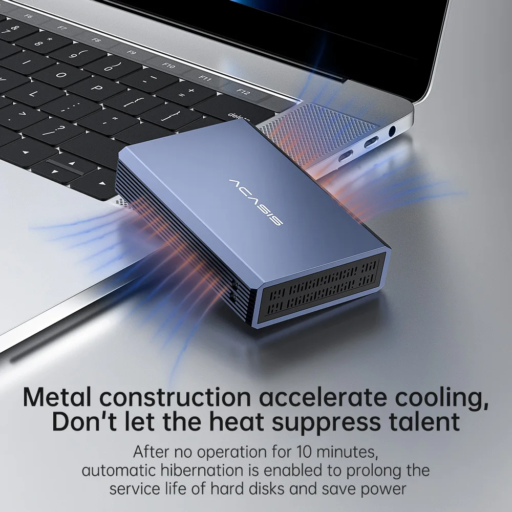 Acasis Dual-bay 2.5 Inch HDD Case External Hard Drive Enclosure Case HDD SSD Case RAID Array Type C 2.5" Disk Array Enclosure