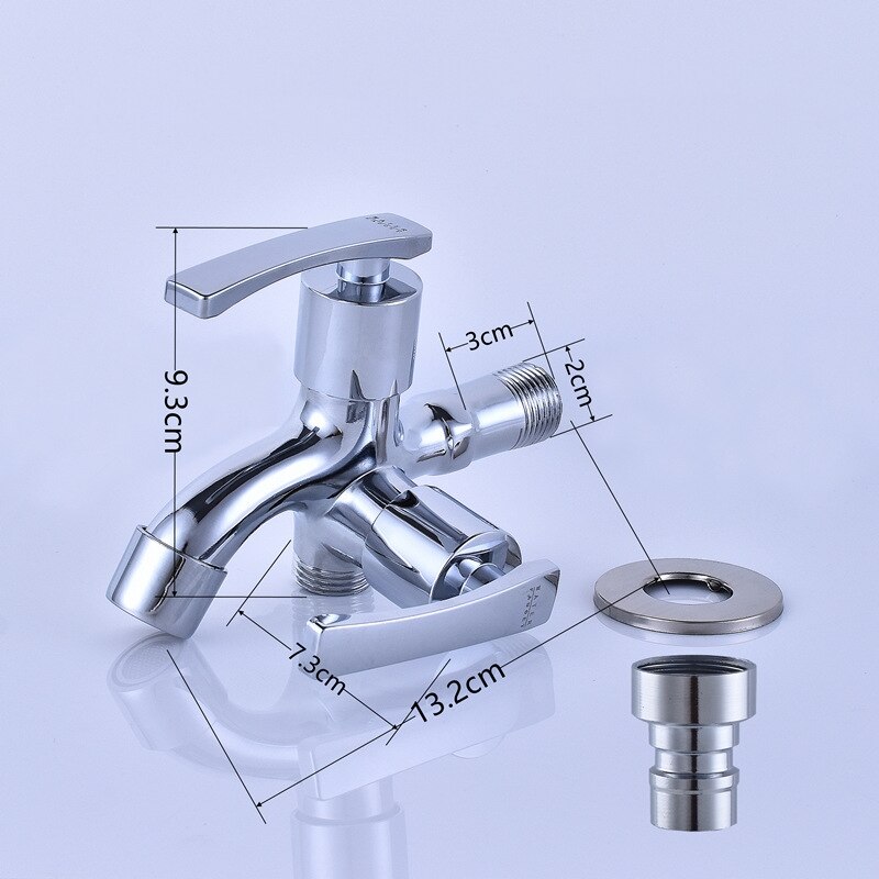 Zinc Alloy Chrome Double Faucet Wall Mount Washing Machine Mop Faucet Multi-Function Outdoor Balcony Water Tap Laundry Bibcock: E