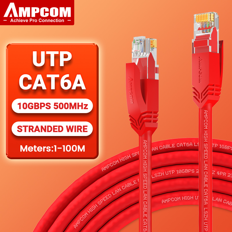 AMPCOM cat6a Ethernet Cable, Internet Network LAN Patch Cords, High Speed Computer Wire Rj45 Connectors for Router Modem: WHITE / 25m