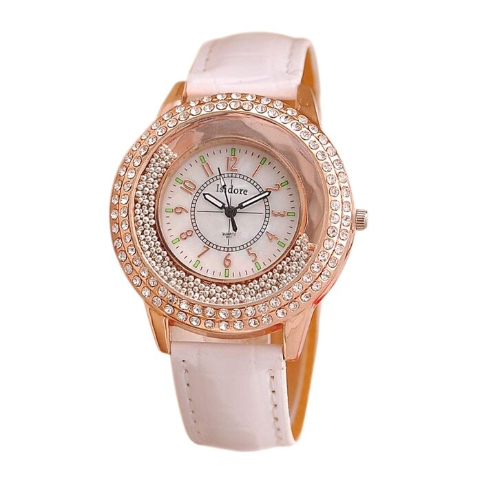 Runer Vrouwen Strass Horloge luxe Lederen vrouwen Horloges Vrouwen Jurk Horloge armband horloge vrouwen