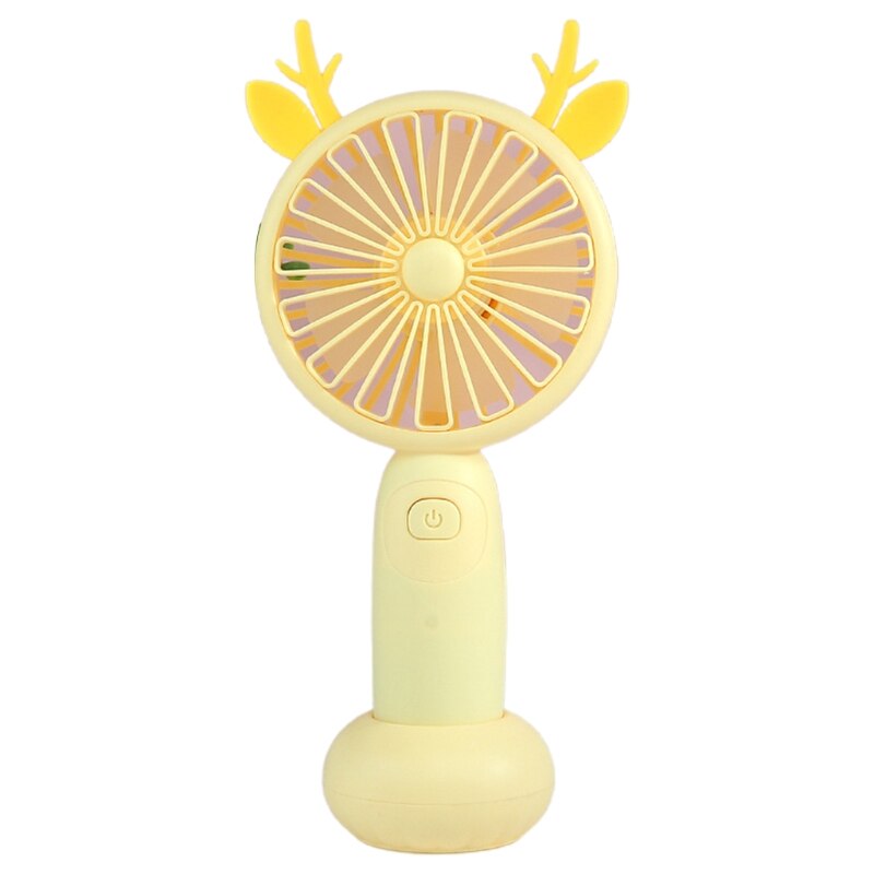 Cute Round Shape Portable Fan Small Antlers Horn Decorative Handheld Air Cooler L69D: 6