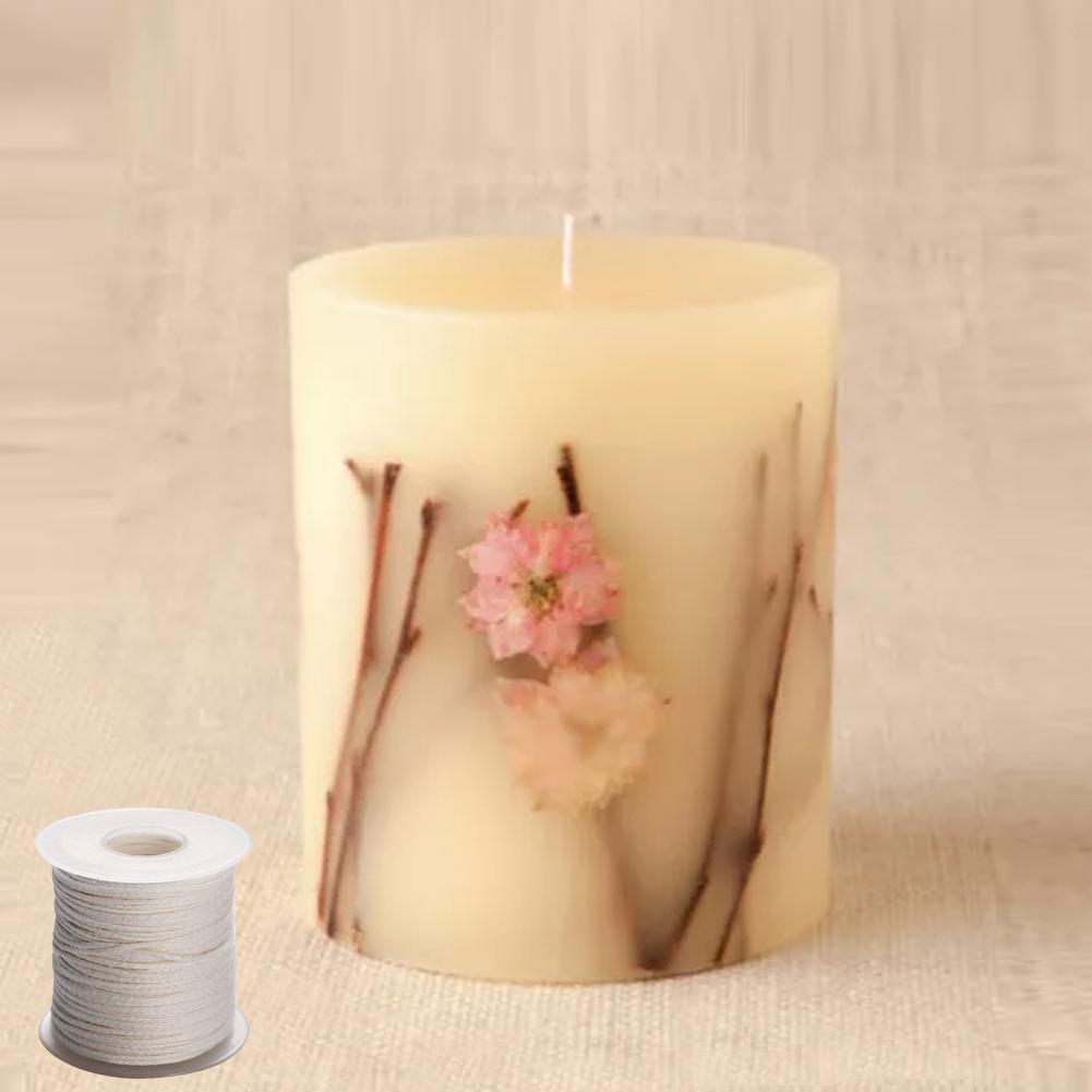 61M/200ft White Candle Wick Cotton Candle Woven Wick Wax Core Spool DIY Handmade Candle Making Material Oil Lamps Wick