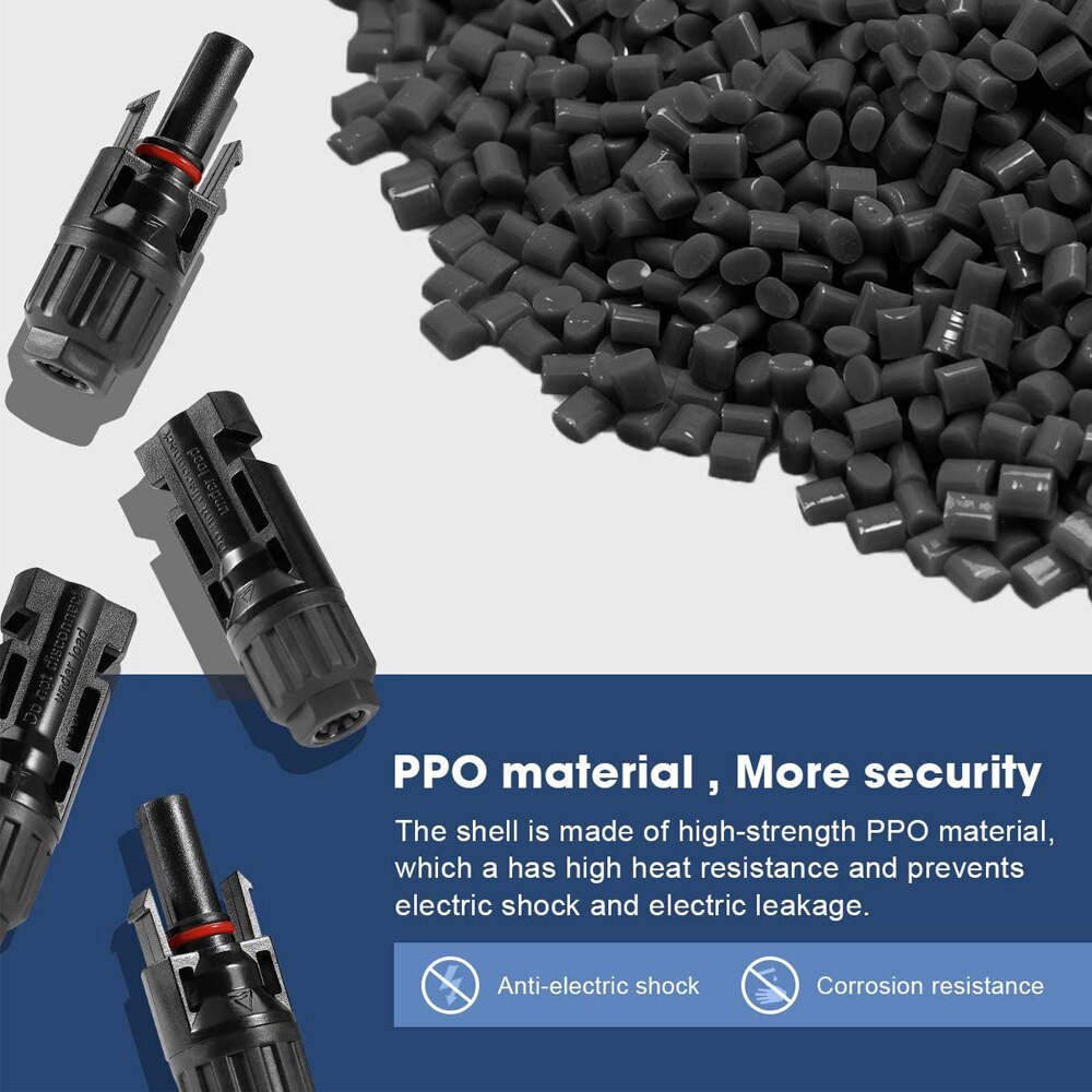 20 pieces Male and 20 Pieces Female Solar Connectors Connecting Solar Cable PV Waterproof for DIY Off-grid Solar Electricity.