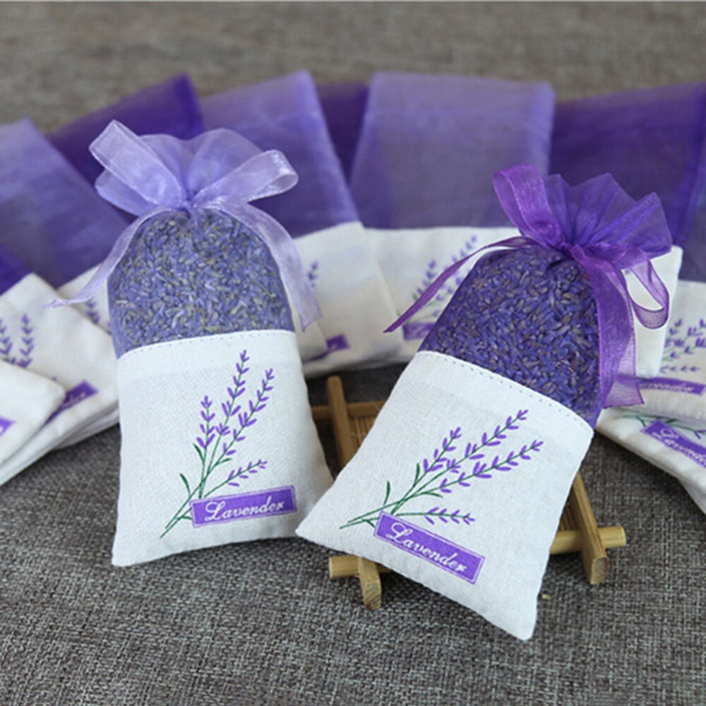 30pcs Empty Sachets Bag Flower Printing Fragrance Lavender Sachet Bag Purse Style) - Light Purple