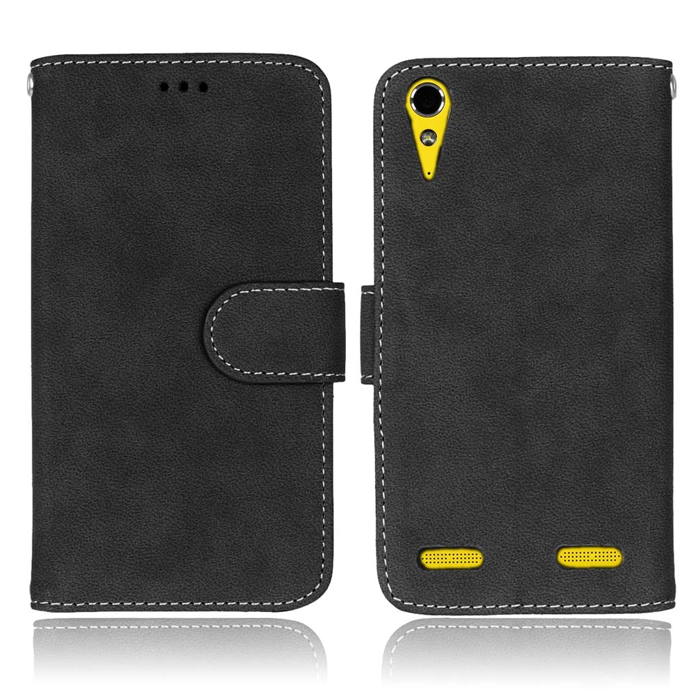 Flip Case for Lenovo A6010 Plus & A6000 & for Lenovo Lemon K3 K30-T Cover Skin 5" K 3 A 6000 6010 Case for Lenovo Phone Case: Black