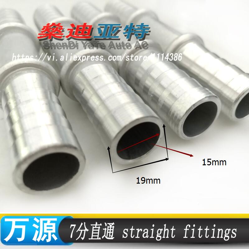 (10pcs) #14 automotive air conditioning hose through aluminum connector / pipe connection kit / hose fittings
