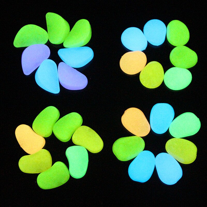 50Pcs Luminous Stone Rock Glow In The Dark Decorative Stones for Garden Outdoor Yard Lawn Aquarium Decor Luminous Pebbles
