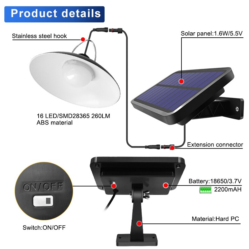 Dupla cabeça solar luz pingente à prova dwaterproof água ao ar livre solar lâmpada 3m linha de extensão super brilhante lâmpada para jardim corredor casa decoração